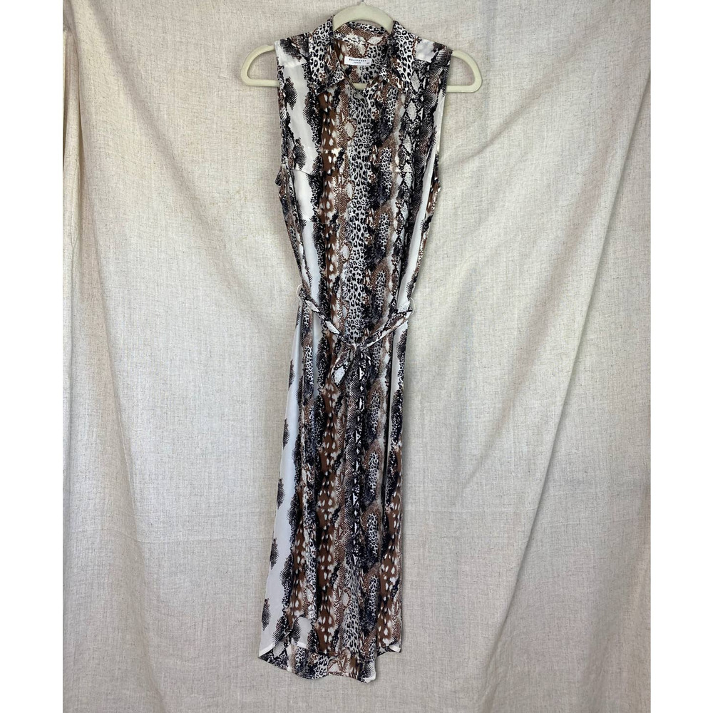 Equipment Femme Tegan Silk Sleeveless Belted Midi Size Small